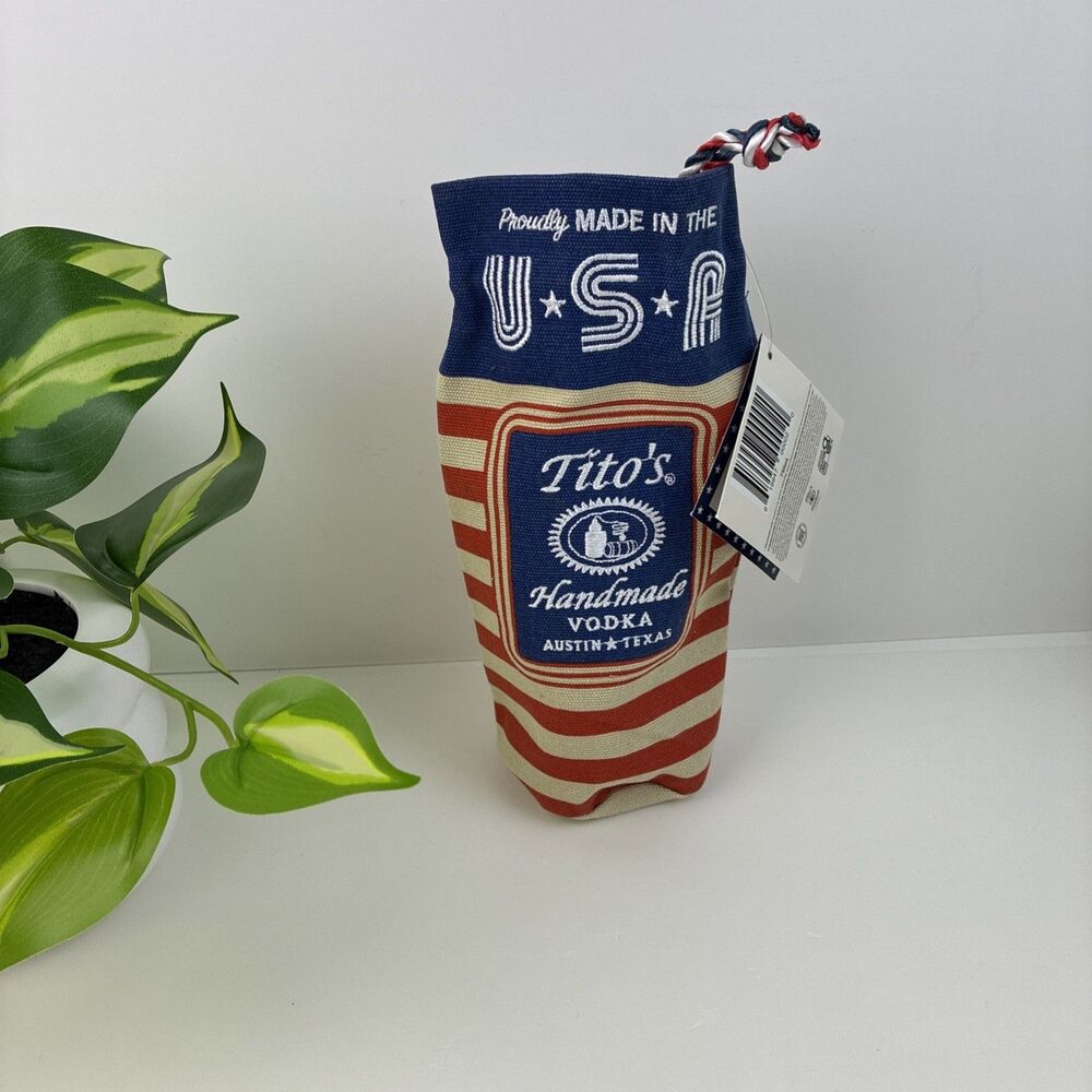 Gift Bag Tito's Bottle Bag 750ml Drawstring America Red White & Blue Texas